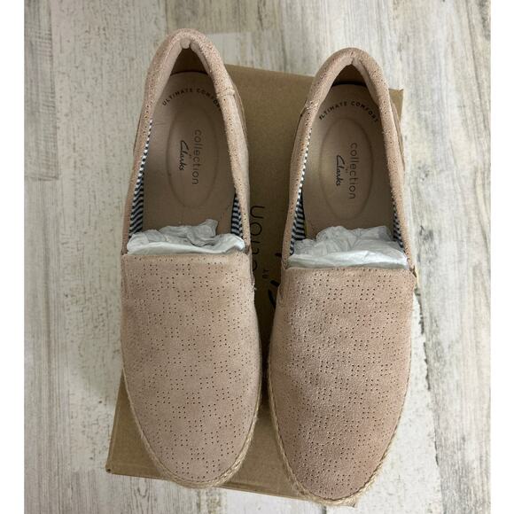 Clarks womens 8 Danelly Rai Sand suede slip on casual shoe loafer tan - Picture 3 of 7